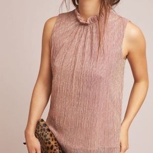 Anthropologie Eri + Ali Ciana pink shimmer blouse